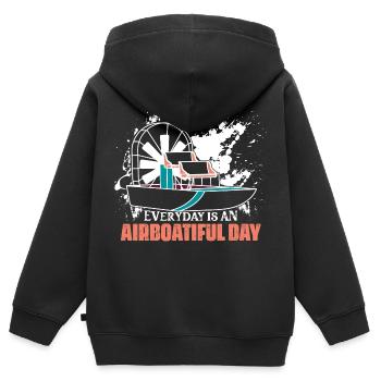 Everyday Is An Airboatiful Day Airboat Propeller S - Kinder Premium Organic Zip Hoodie - Schwarz - Hinten - AI Model Kid Male (0cm)