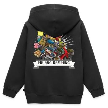 Pulang kampung - Kids Premium Organic Zip-up Hoodie - black - Back - AI Model Kid Male (0cm)