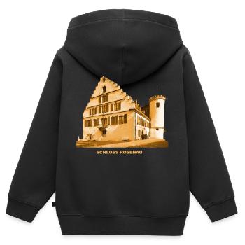 Rosenau, Château de Cobourg, Rödental, Haute-Franconie, Bavière - Sweat Premium à capuche zippé enfant bio - noir - Dos - AI Model Kid Male (0cm)