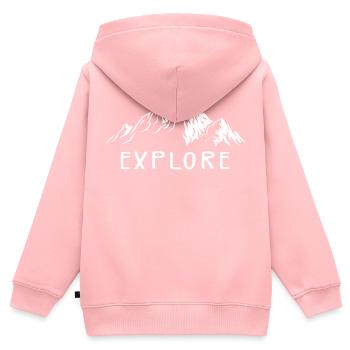 Explore more - Kids Premium Organic Zip-up Hoodie - rose - Back - AI Model Kid Female (0cm)