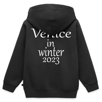 Venice in winter 2023 - Kinder Premium Organic Zip Hoodie - Schwarz - Hinten - AI Model Kid Male (0cm)