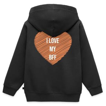 Beste Freunde für Immer - Kinder Premium Organic Zip Hoodie - Schwarz - Hinten - AI Model Kid Male (0cm)