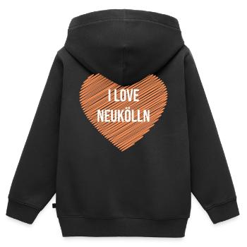 I love Neukölln T-Shirt Neukölln Souvenir - Kinder Premium Organic Zip Hoodie - Schwarz - Hinten - AI Model Kid Male (0cm)