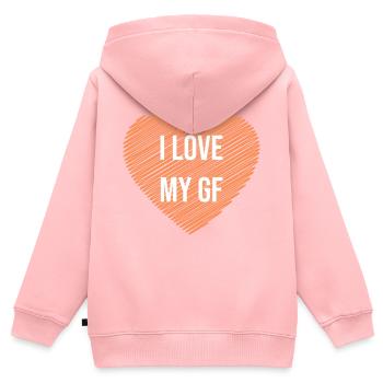 I love my GF: Gift for boy in love - Kids Premium Organic Zip-up Hoodie - rose - Back - AI Model Kid Female (0cm)