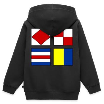 4 nautical flags - Kids Premium Organic Zip-up Hoodie - black - Back - AI Model Kid Male (0cm)