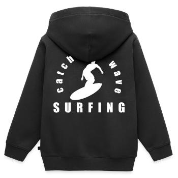 Planche de surf Surfer Sports nautiques - Sweat Premium à capuche zippé enfant bio - noir - Dos - AI Model Kid Male (0cm)