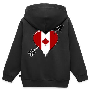 Kanada Flagge Herz verliebt - Kinder Premium Organic Zip Hoodie - Schwarz - Hinten - AI Model Kid Male (0cm)