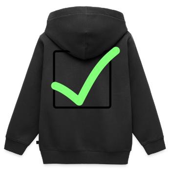 richtig haken - Kinder Premium Organic Zip Hoodie - Schwarz - Hinten - AI Model Kid Male (0cm)