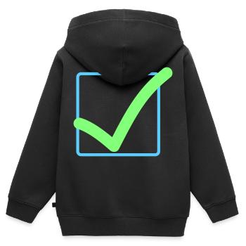 richtig haken - Kinder Premium Organic Zip Hoodie - Schwarz - Hinten - AI Model Kid Male (0cm)