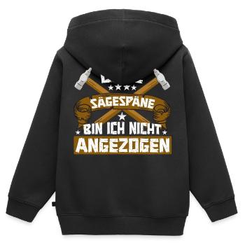 Tischler Schreiner Ohne Späne - Kinder Premium Organic Zip Hoodie - Schwarz - Hinten - AI Model Kid Male (0cm)