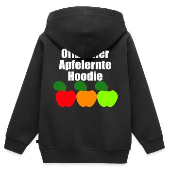 Offizieller Apfelernte Hoodie - Kinder Premium Organic Zip Hoodie - Schwarz - Hinten - AI Model Kid Male (0cm)