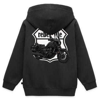 Chopper // Custom // Motorcycle - Kids Premium Organic Zip-up Hoodie - black - Back - AI Model Kid Male (0cm)