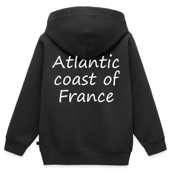 Atlantic coast of France - Kids Premium Organic Zip-up Hoodie - black - Back - AI Model Kid Male (0cm)