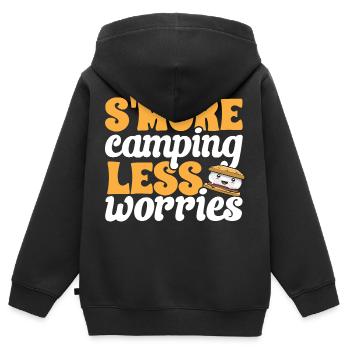 S'more Campfire Marshmallow Camping - Sweat Premium à capuche zippé enfant bio - noir - Dos - AI Model Kid Male (0cm)