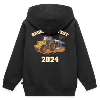 FARMERS' PROTEST 2024 Farmer Farmers Demo - Kids Premium Organic Zip-up Hoodie - black - Back - AI Model Kid Male (0cm)