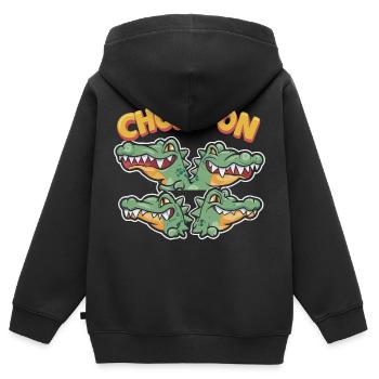 ALLIGATORS - Sweat Premium à capuche zippé enfant bio - noir - Dos - AI Model Kid Male (0cm)