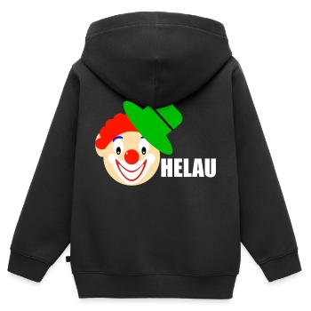 Clown sagt helau - Kinder Premium Organic Zip Hoodie - Schwarz - Hinten - AI Model Kid Male (0cm)