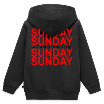 Dimanche Bons Garçons - Sweat Premium à capuche zippé enfant bio - noir - Dos - AI Model Kid Male (0cm)