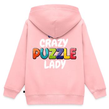 Crazy Puzzle Lady Piece Jigsaw Puzzle - Sweat Premium à capuche zippé enfant bio - rose - Dos - AI Model Kid Female (0cm)