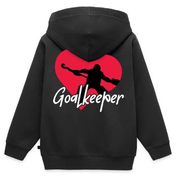 Feldhockey Hockey Hockeytorwart - Kinder Premium Organic Zip Hoodie - Schwarz - Hinten - AI Model Kid Male (0cm)