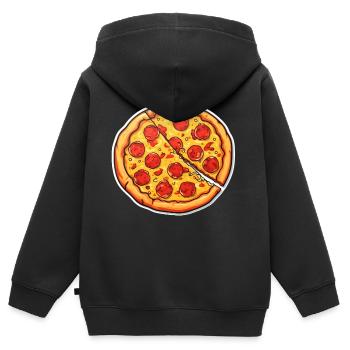 Pizza Salami - Kinder Premium Organic Zip Hoodie - Schwarz - Hinten - AI Model Kid Male (0cm)