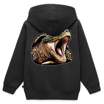 Snapping Turtle Turtles Snapping Turtles - Kids Premium Organic Zip-up Hoodie - black - Back - AI Model Kid Male (0cm)