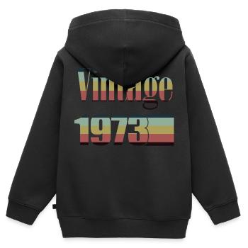 1973 anniversaire 1973 né en 1973 anniversaire - Sweat Premium à capuche zippé enfant bio - noir - Dos - AI Model Kid Male (0cm)