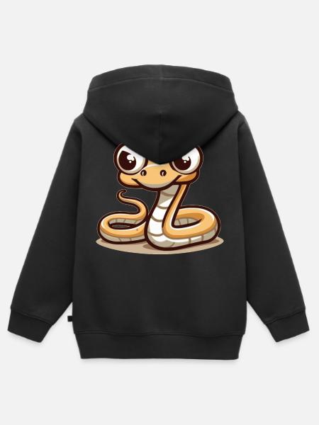 Schlange - Kinder Premium Organic Zip Hoodie - Schwarz