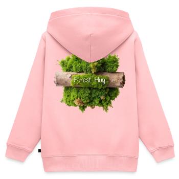 MOOS, WALDUMARMUNG - Kinder Premium Organic Zip Hoodie - Rosa - Hinten - AI Model Kid Female (0cm)