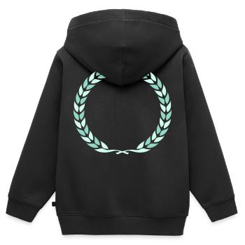 Couronne de laurier Couronne - Sweat Premium à capuche zippé enfant bio - noir - Dos - AI Model Kid Male (0cm)