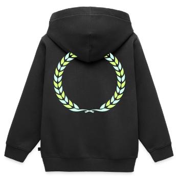 Gagnant de la couronne de laurier - Sweat Premium à capuche zippé enfant bio - noir - Dos - AI Model Kid Male (0cm)