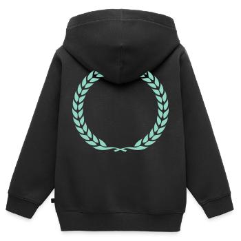 Couronne de laurier Couronne - Sweat Premium à capuche zippé enfant bio - noir - Dos - AI Model Kid Male (0cm)