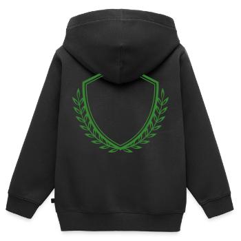 wappen crest emblem - Kinder Premium Organic Zip Hoodie - Schwarz - Hinten - AI Model Kid Male (0cm)