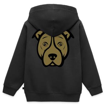 Chien - Sweat Premium à capuche zippé enfant bio - noir - Dos - AI Model Kid Male (0cm)
