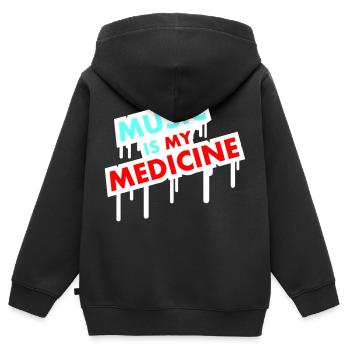 Music is my Medicine Graffiti Spruch Musik Party - Kinder Premium Organic Zip Hoodie - Schwarz - Hinten - AI Model Kid Male (0cm)