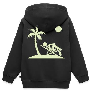 holiday chill - Kinder Premium Organic Zip Hoodie - Schwarz - Hinten - AI Model Kid Male (0cm)