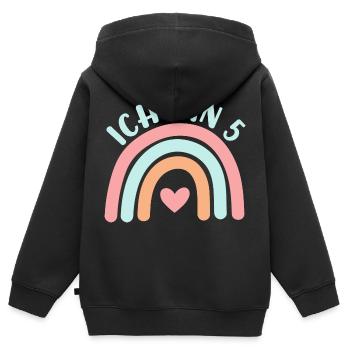 Ich bin 5 niedliche Regenbogen Design Junge Mädche - Kids Premium Organic Zip-up Hoodie - black - Back - AI Model Kid Male (0cm)