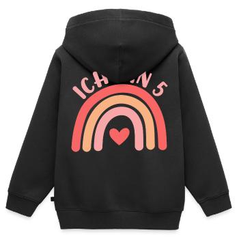 Ich bin 5 niedliche Regenbogen Design Junge Mädche - Kids Premium Organic Zip-up Hoodie - black - Back - AI Model Kid Male (0cm)