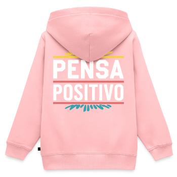 Pensa positivo - Sweat Premium à capuche zippé enfant bio - rose - Dos - AI Model Kid Female (0cm)