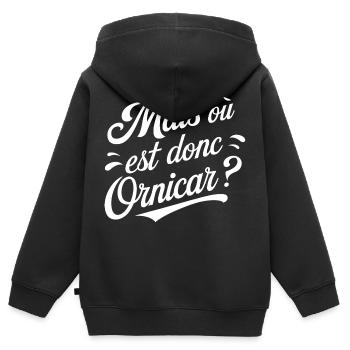 Mais où est donc Ornicar ? - Sweat Premium à capuche zippé enfant bio - noir - Dos - AI Model Kid Male (0cm)