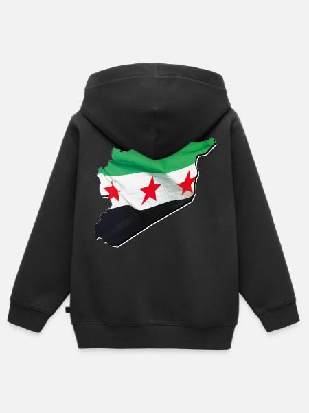 Bandiera della Siria in Siria Mappa 2 - Premium børne zip-hættetrøje økologisk - sort