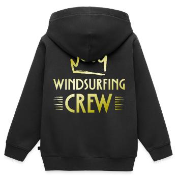 Windsurfing Crew - Kinder Premium Organic Zip Hoodie - Schwarz - Hinten - AI Model Kid Male (0cm)