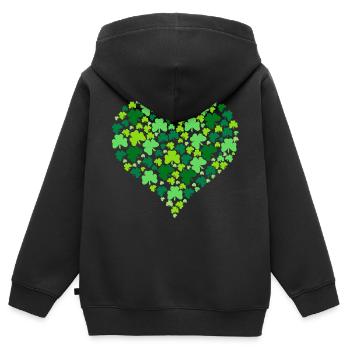 Irland Kleeblatt - Kinder Premium Organic Zip Hoodie - Schwarz - Hinten - AI Model Kid Male (0cm)