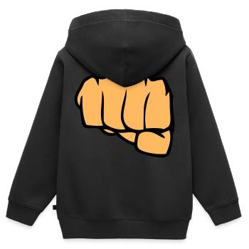 fist - Kids Premium Organic Zip-up Hoodie - black - Back - AI Model Kid Male (0cm)