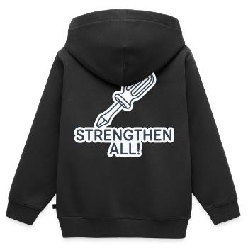 RENFORCEZ TOUT - Sweat Premium à capuche zippé enfant bio - noir - Dos - AI Model Kid Male (0cm)