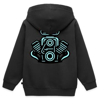 Motor Auto Symbol Tuning - Kinder Premium Organic Zip Hoodie - Schwarz - Hinten - AI Model Kid Male (0cm)
