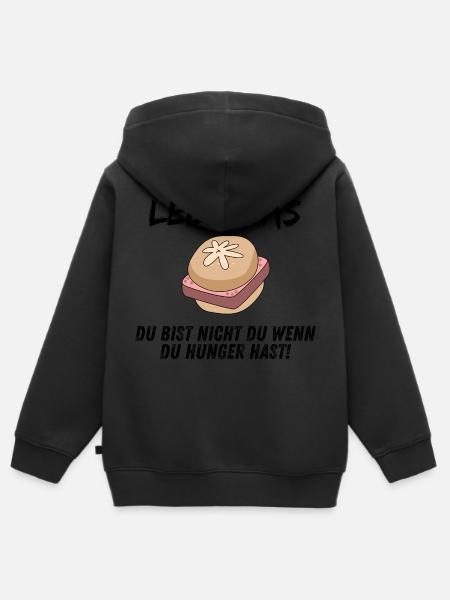 Leberkas - Kinder Premium Organic Zip Hoodie - Schwarz