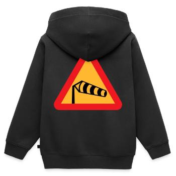Vent de chaussette Symbole - Sweat Premium à capuche zippé enfant bio - noir - Dos - AI Model Kid Male (0cm)