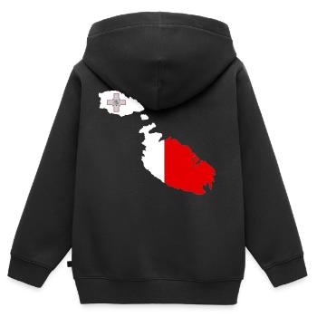 Malte - Sweat Premium à capuche zippé enfant bio - noir - Dos - AI Model Kid Male (0cm)
