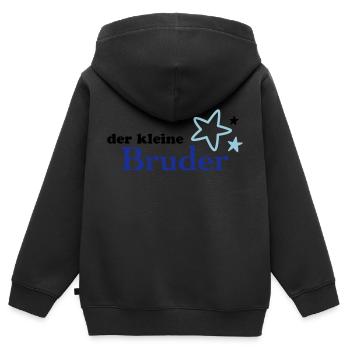 petit frère - Sweat Premium à capuche zippé enfant bio - noir - Dos - AI Model Kid Male (0cm)